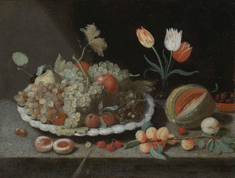 Jan Van Kessel Still life with grapes and other fruit on a platter France oil painting art
